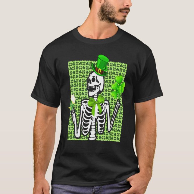 Camiseta Rua de Cerveja Verde do Bebendo Skeleton Patrick S (Frente)