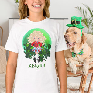 Camiseta Rua de dança irlandesa. Shamrocks verdes do dia de