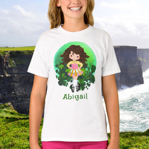 Camiseta Rua de dança irlandesa. Shamrocks verdes do dia de