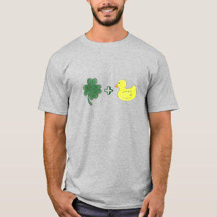 Camiseta Rua de Duckie de Shamrock com sorte. Dia de Patric