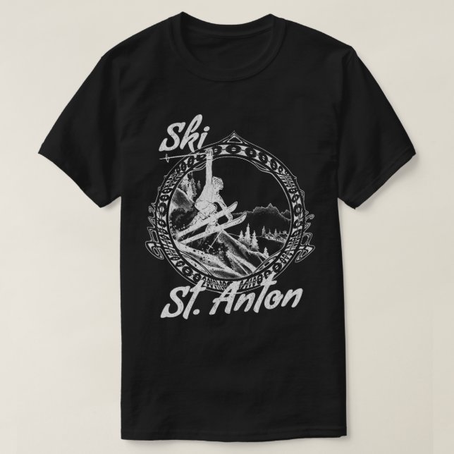 Camiseta Rua de Esqui Anton Áustria Férias de Esqui de Neve (Frente do Design)