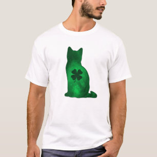 Camiseta Rua de Gato Shamrock Clover Leaf Pajama. Dia de Pa