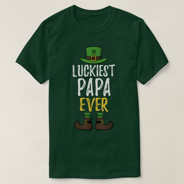 Camiseta Rua De Luckie Papa Ever Leprechaun  (Frente do Design)