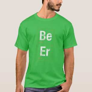 Camiseta Rua de Mesa periódica de cerveja. Irelã Verde do