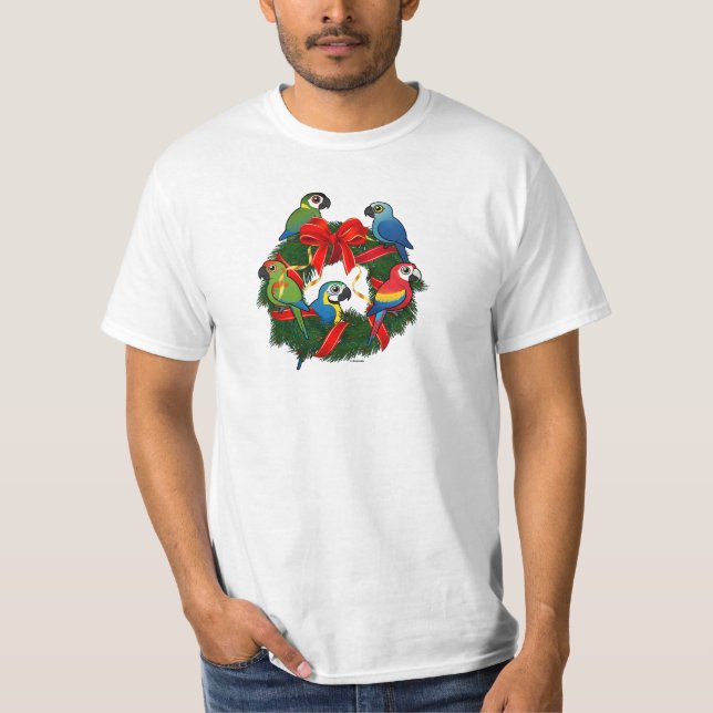 Camiseta Rua de Natal Birdorable Macaws (Frente)