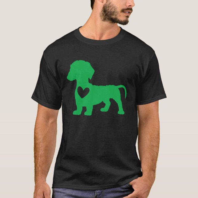 Camiseta Rua de Patrick Day Wiener Dog Irish Shamro (Frente)