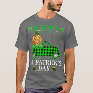 Camiseta Rua de pizza verde de caminhão Xadrez Engraçado Bu