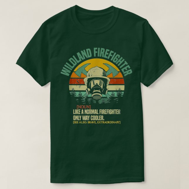 Camiseta Rua de Retro do Bombeiro Wildland (Frente do Design)