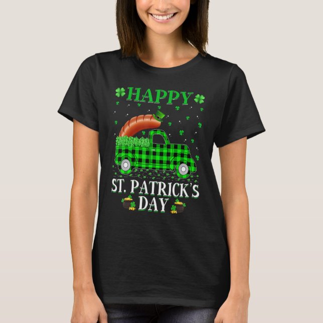 Camiseta Rua de salsicha verde da Xadrez Buffalo (Frente)