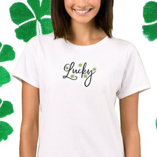 Camiseta Rua de Shamrock, Bolinhas sortuda, dia de Patrick
