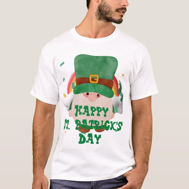Camiseta Rua de Shamrock com sorte, dia de Patrick (Frente)