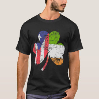 Camiseta Rua de Shamrock da Irlanda Irish Puerto Rican Flag