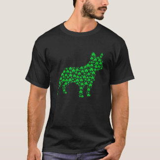 Camiseta Rua de Shamrock do Cachorro Francês.Pipoca do Dia 