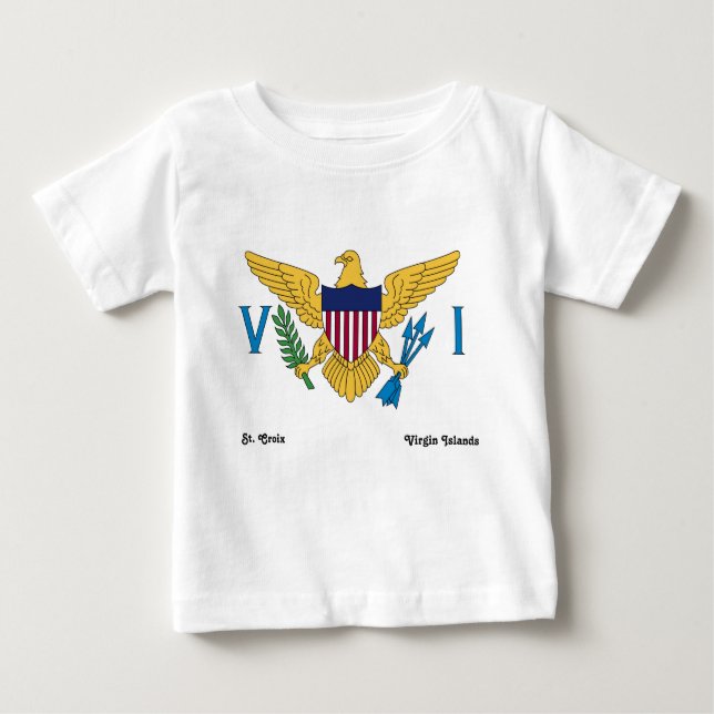 Camiseta RUA de Sinalizador das Ilhas Virgens dos EUA. Croi (Frente)