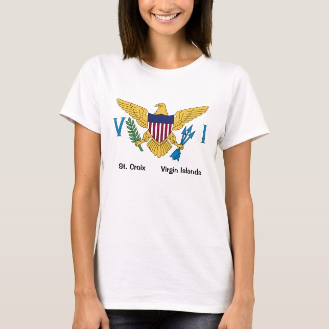 Camiseta RUA de Sinalizador das Ilhas Virgens dos EUA. Croi (Frente)