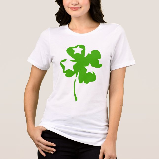 Camiseta Rua de Starry Shamrock. Dia de Patrick (Frente)