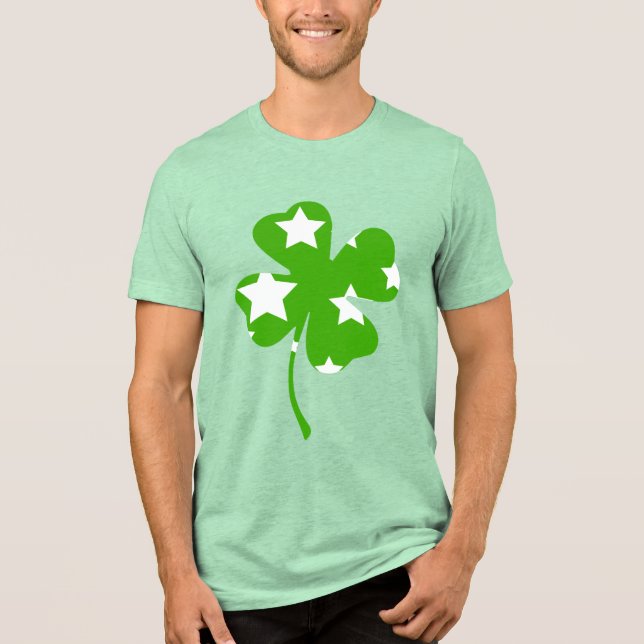 Camiseta Rua de Starry Shamrock. Dia de Patrick (Frente)