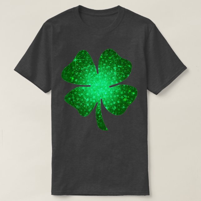 Camiseta Rua De Vestuário Irlandês Lucky Shamrock Verde Qua (Frente do Design)