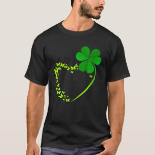 Camiseta Rua De Vestuário Sortudo Do Coração Da Borbolet