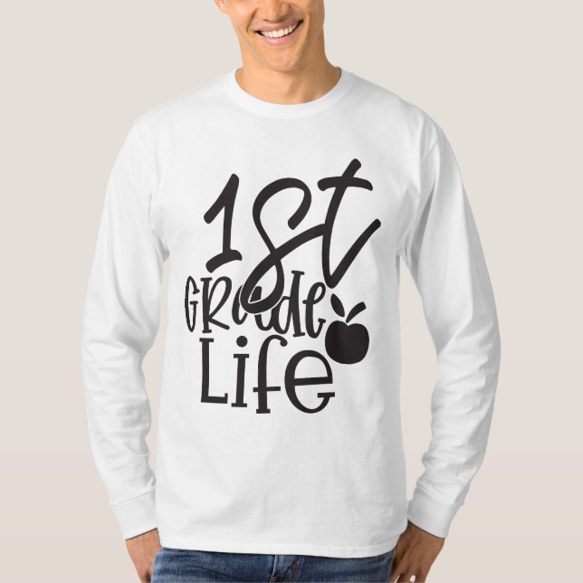 Camiseta rua de vida branca preto Básico de Leve Longa (Frente)