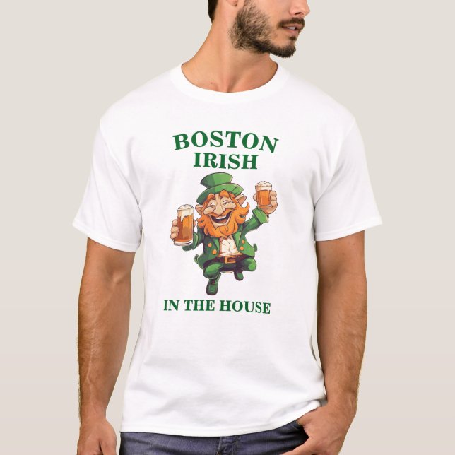 Camiseta Rua. Dia de Patrick Boston irlandês (Frente)