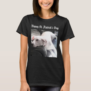 Camiseta Rua, dia de Patrick, Cachorro Branco preguiçoso