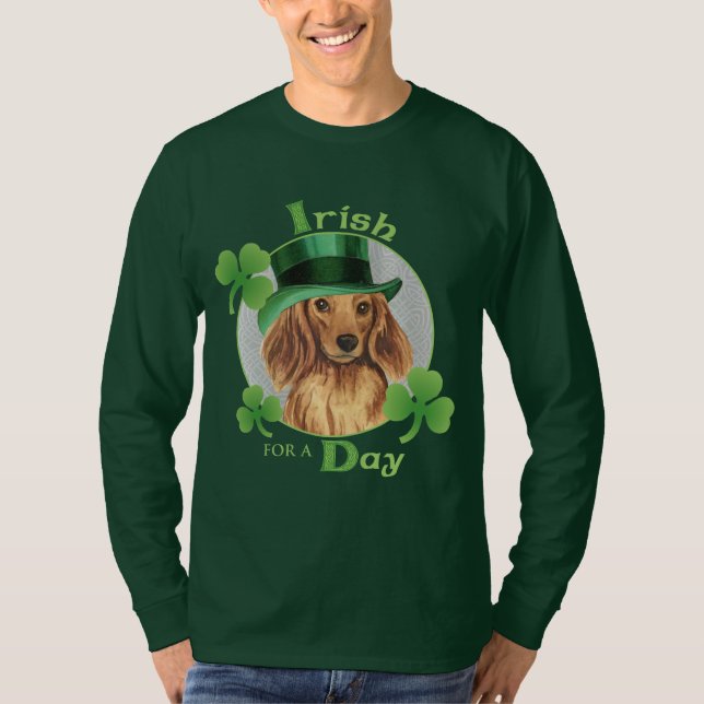 Camiseta Rua, dia de Patrick, Dachshund (Frente)