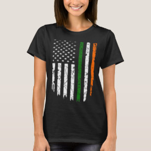 Camiseta Rua Dia de Patrick Irish American Flag Men Women T