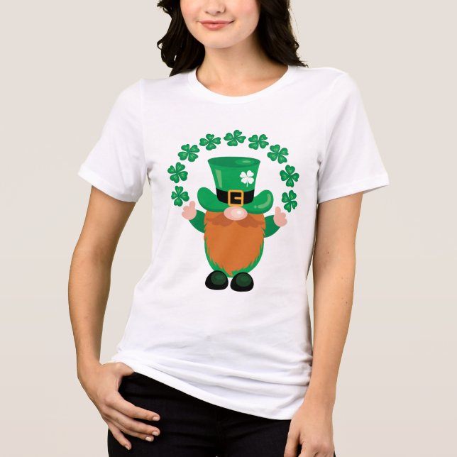 Camiseta Rua, dia de Patrick, Leprechaun Gnomo (Frente)