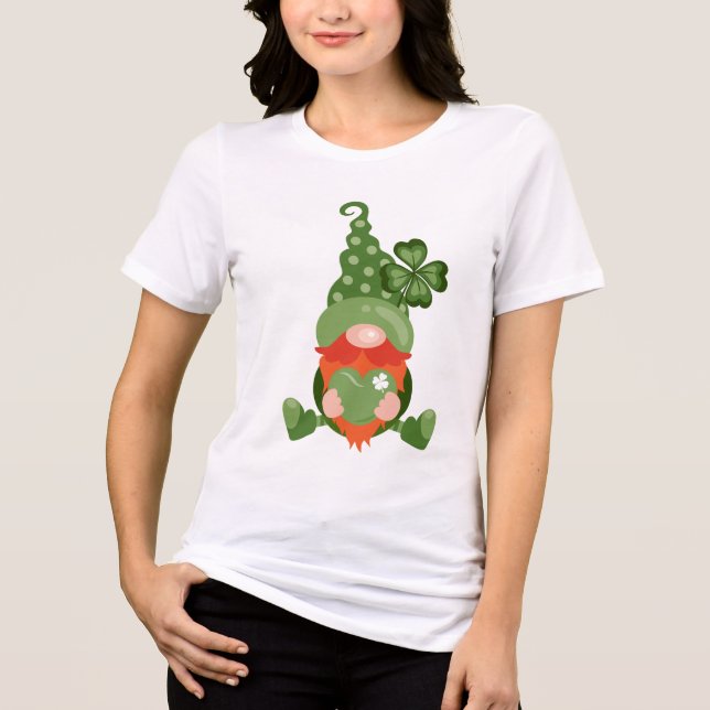 Camiseta Rua, dia de Patrick, Lucky Gnomo (Frente)