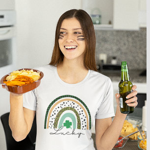Camiseta Rua. Dia de Patrick, Shamrock Verde Vine Irish Par