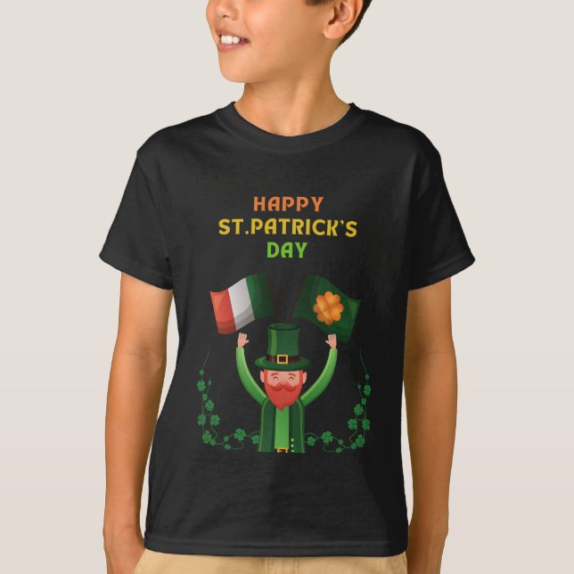 Camiseta Rua: Dia de Patricks - Irlandês Sortudo - Shamrock (Frente)
