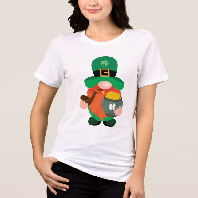 Camiseta Rua do dia de Patrick Leprechaun Gnomo Pote de Dou (Frente)