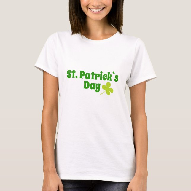 Camiseta Rua do Dia de Patrick, Shamrock Verde (Frente)