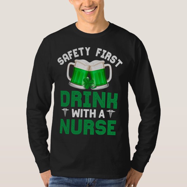 Camiseta Rua do dia do Patrick Bebida Engraçado com uma enf (Frente)