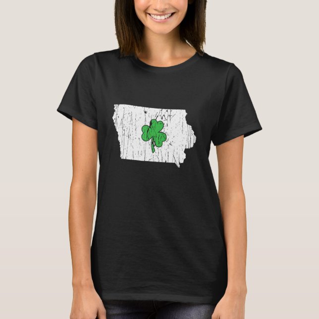 Camiseta Rua do Estado de Iowa Patrick S Day Iowa Green Sha (Frente)