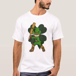Camiseta Rua do jogador de críquete Leprechaun. Dia de Patr