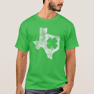 Camiseta Rua do Texas Gift. O dia de Patrick Shamrock Clove