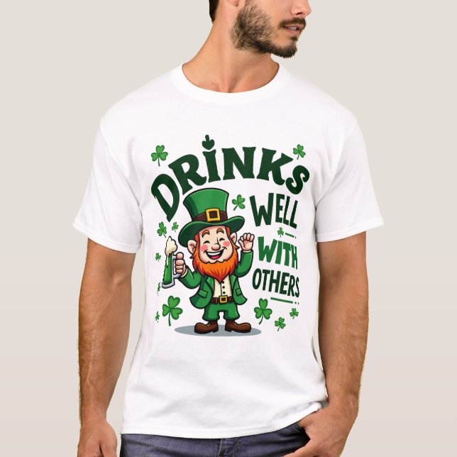 Camiseta Rua engraçada, Bebendo do dia de Patrick Leprechau (Frente)