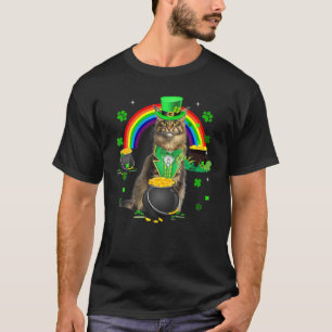 Camiseta Rua engraçada, Gato Gato Leprechaun Shamro do Dia 