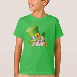 Camiseta Rua Engraçado Bulldog Leprechaun.Dia de Patrick