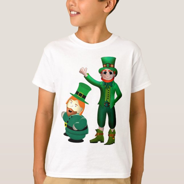 Camiseta Rua Engraçado Leprechaun. Dia de Patrick (Frente)