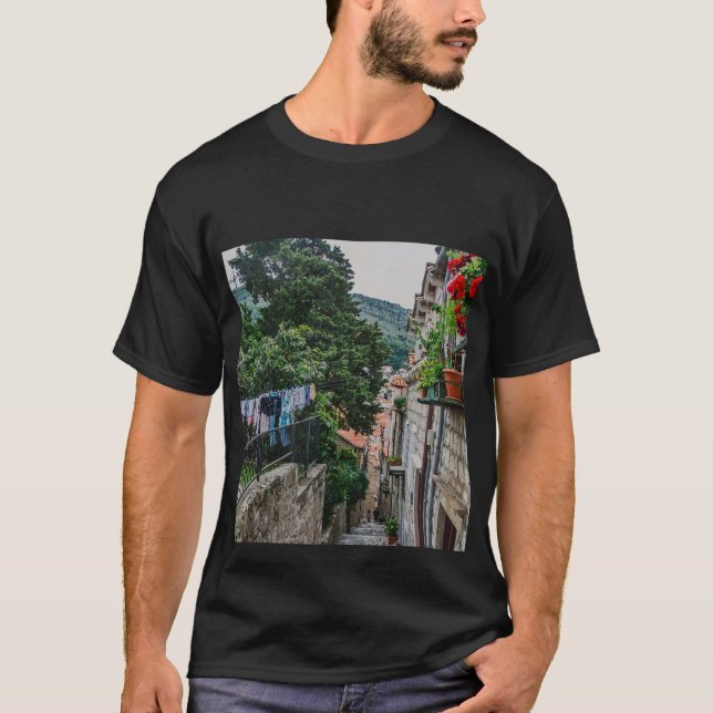 Camiseta Rua estreita de pedra em Dubrovnik (Frente)