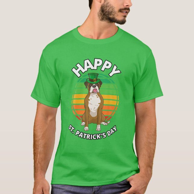 Camiseta Rua Feliz, Cachorro do Dia de Patrick, Cachorro do (Frente)