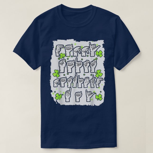 Camiseta RUA Feliz da Língua de Sinais ASL (Frente do Design)