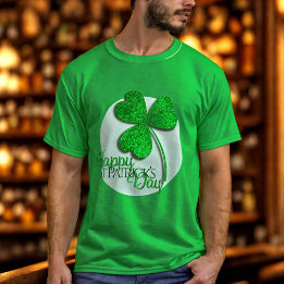 Camiseta Rua Feliz de Shamrock Verde Dia T-S de Patrick