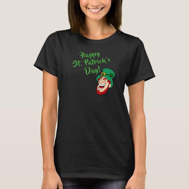 Camiseta Rua Feliz, Diversão de Patrick e Leprechaun Mágico (Frente)