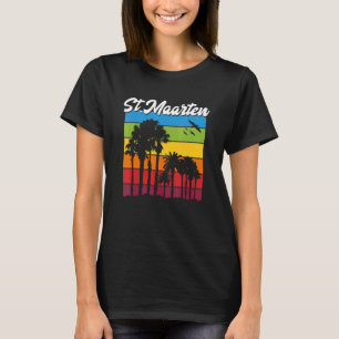 Camiseta Rua Férias Maarten Souvenir Rainbow Palm Trees Cr
