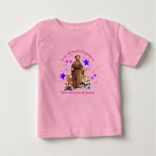 Camiseta Rua Francisco de Assis, menina católica rosa