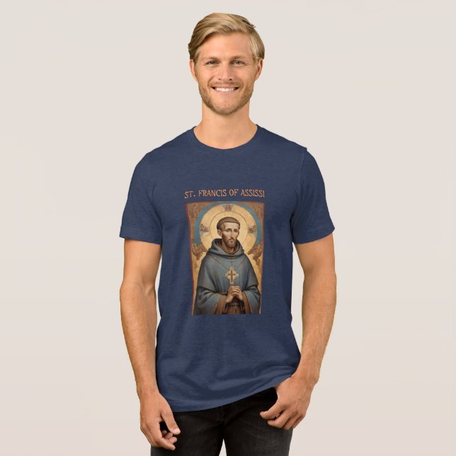 Camiseta Rua: Francisco de Assisi, Católico Romano (Frente Completa)